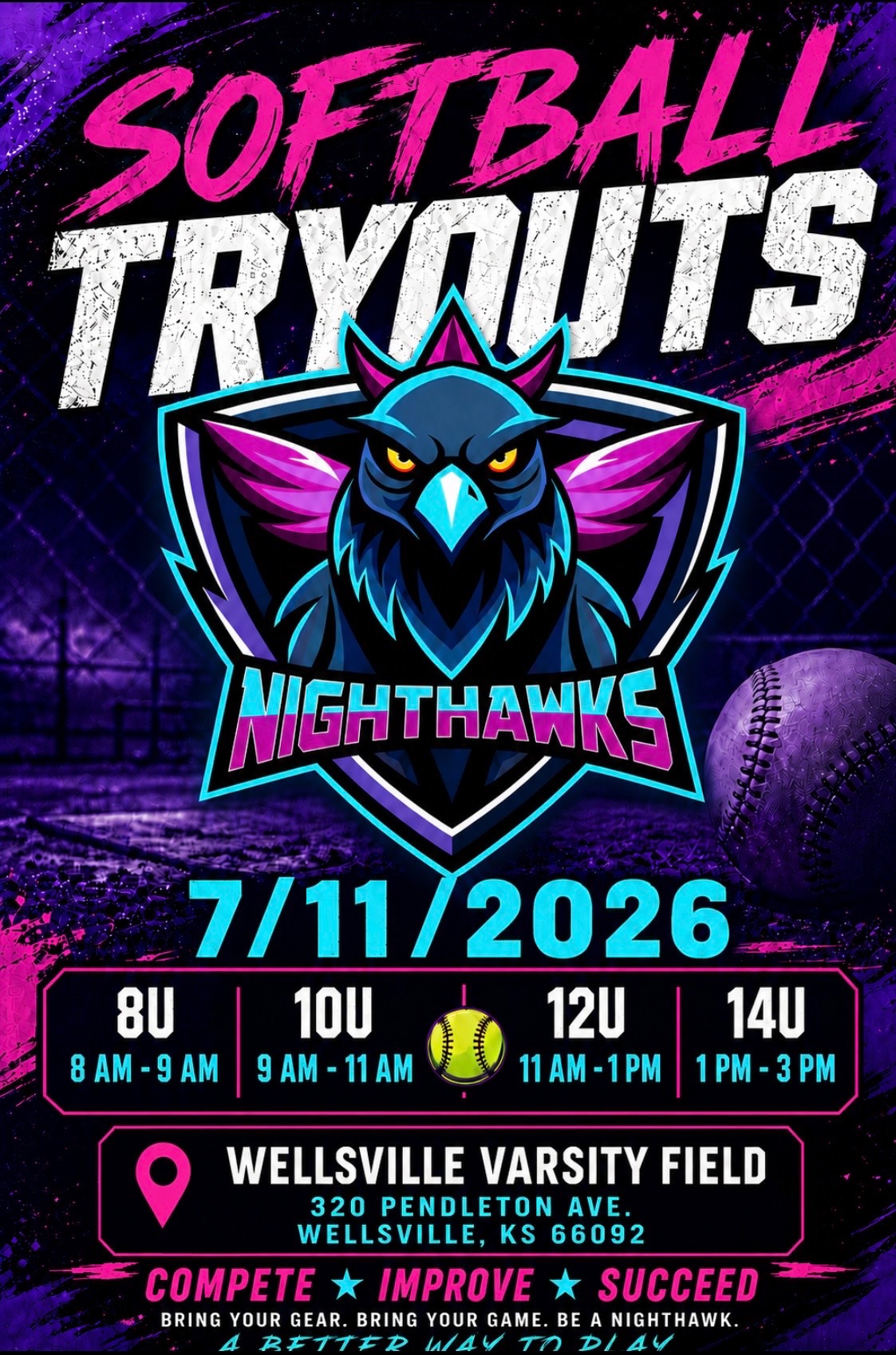 Nighthawks tryout flyer