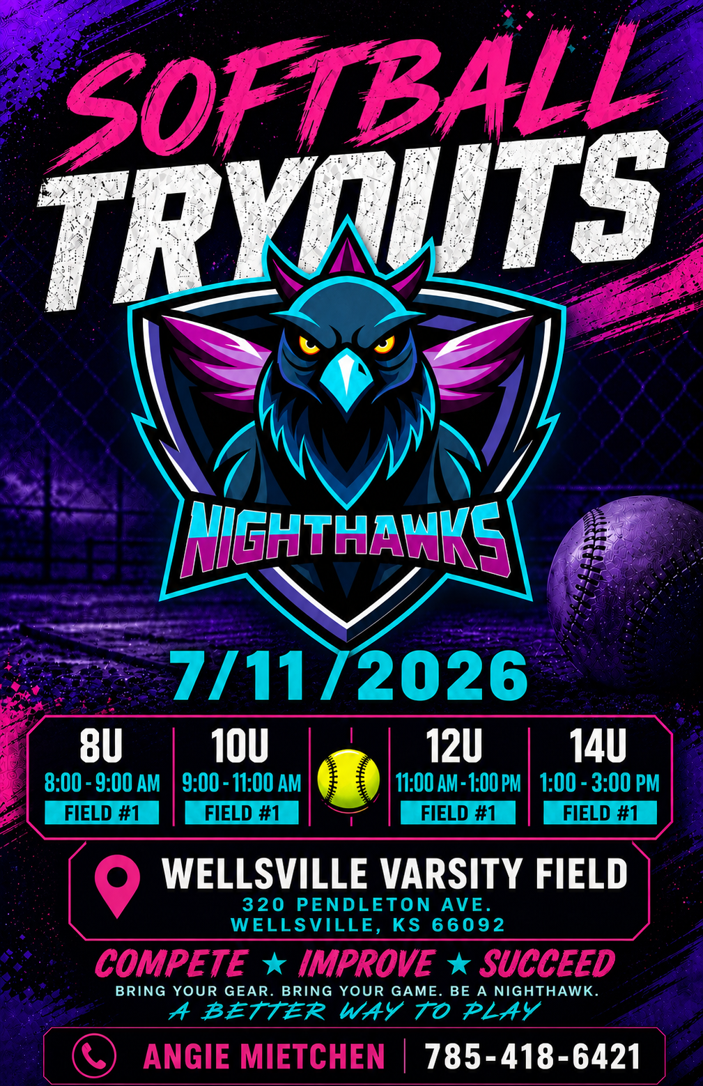Nighthawks tryout flyer