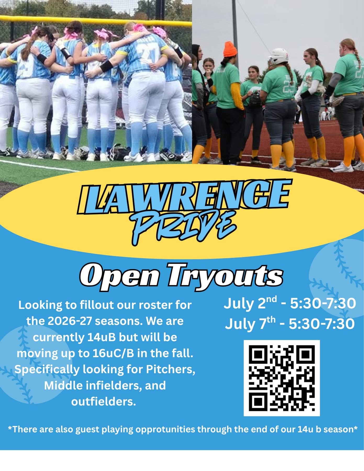 Lawrence Pride tryout flyer