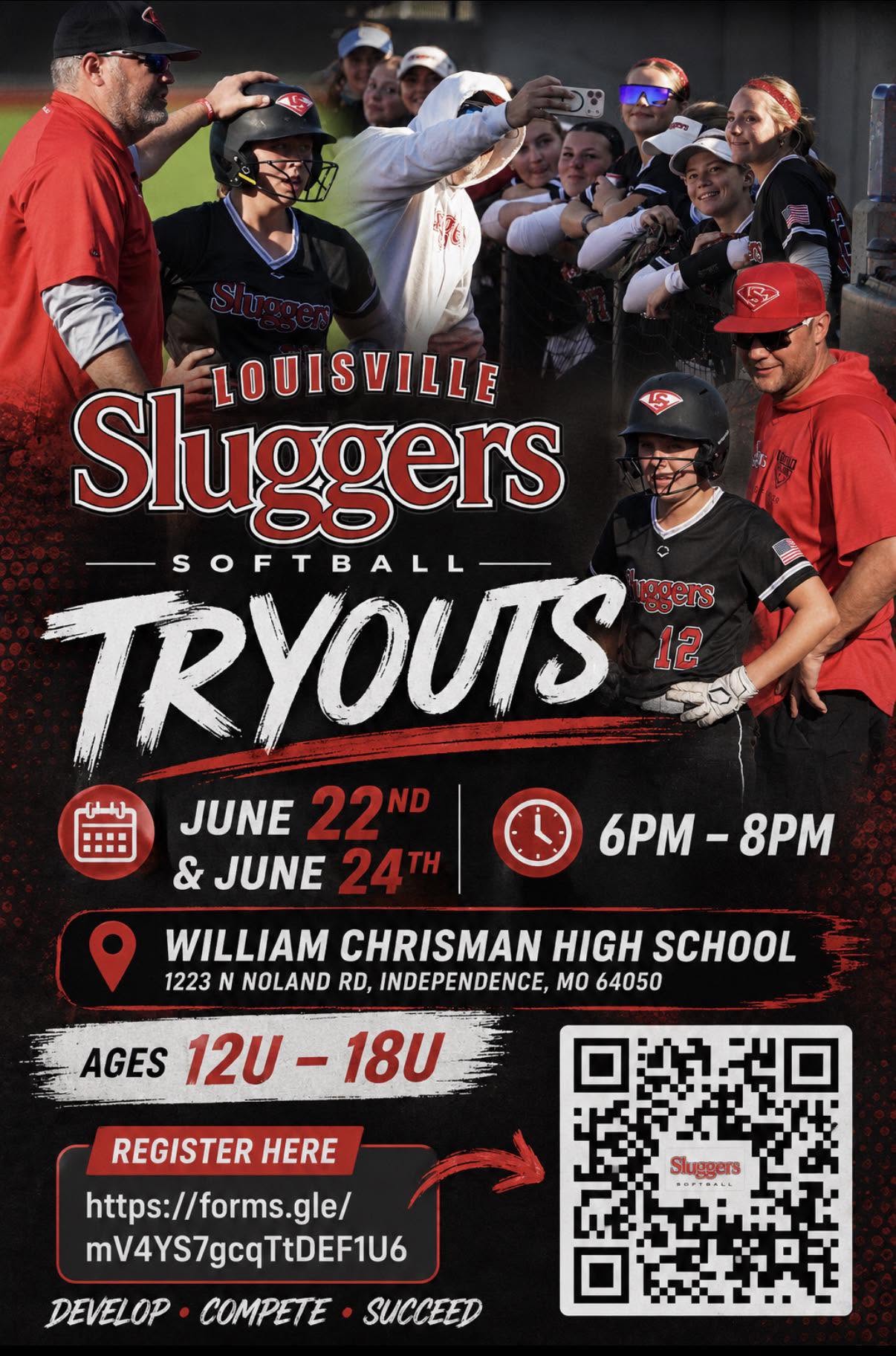 Louisville Lady Sluggers tryout flyer