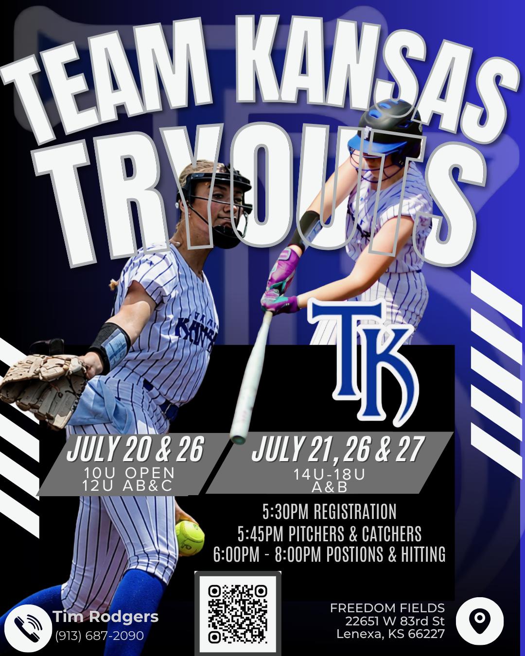 Team Kansas Fastpitch tryout flyer