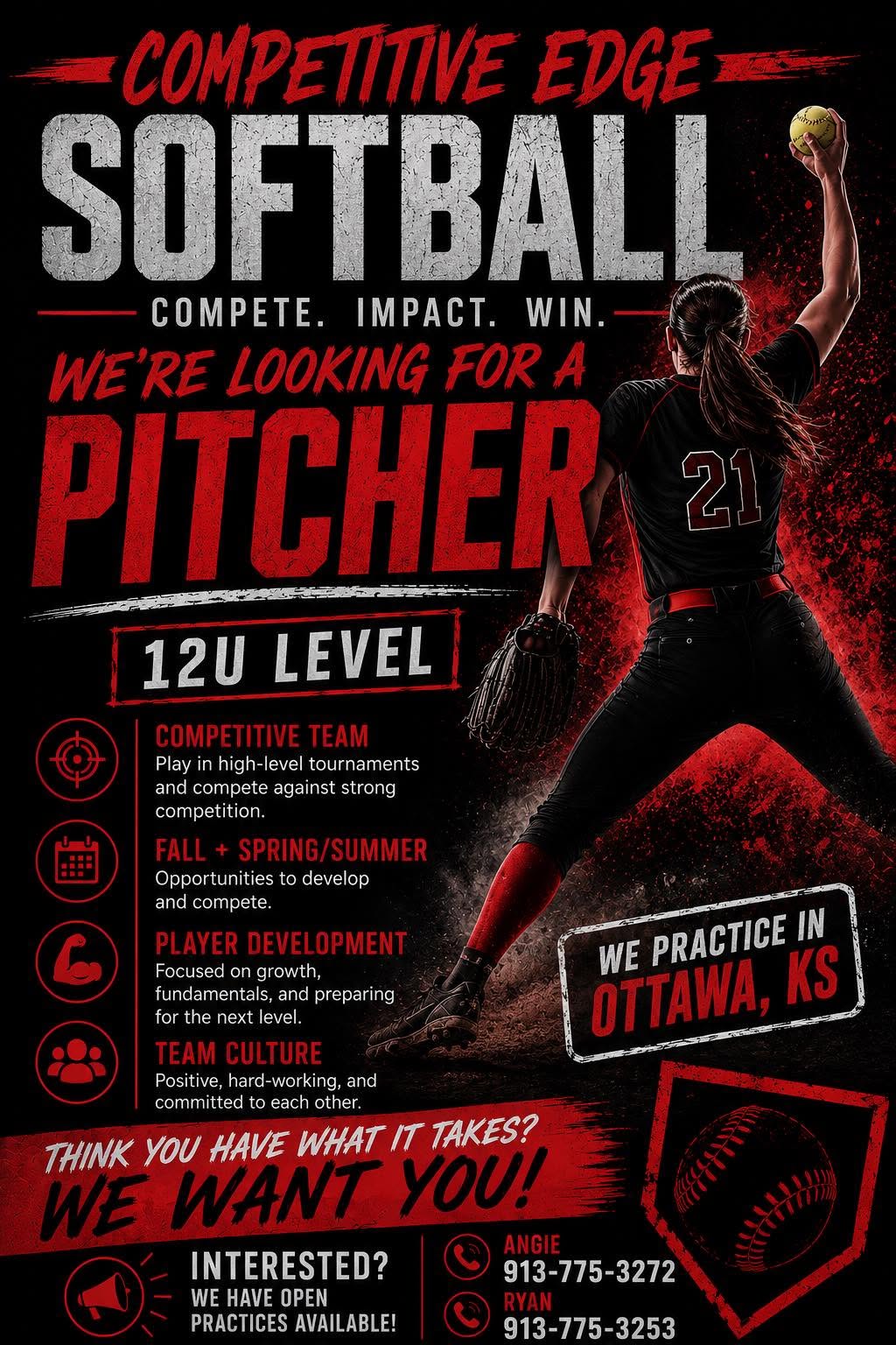 Competitive Edge 12U tryout flyer