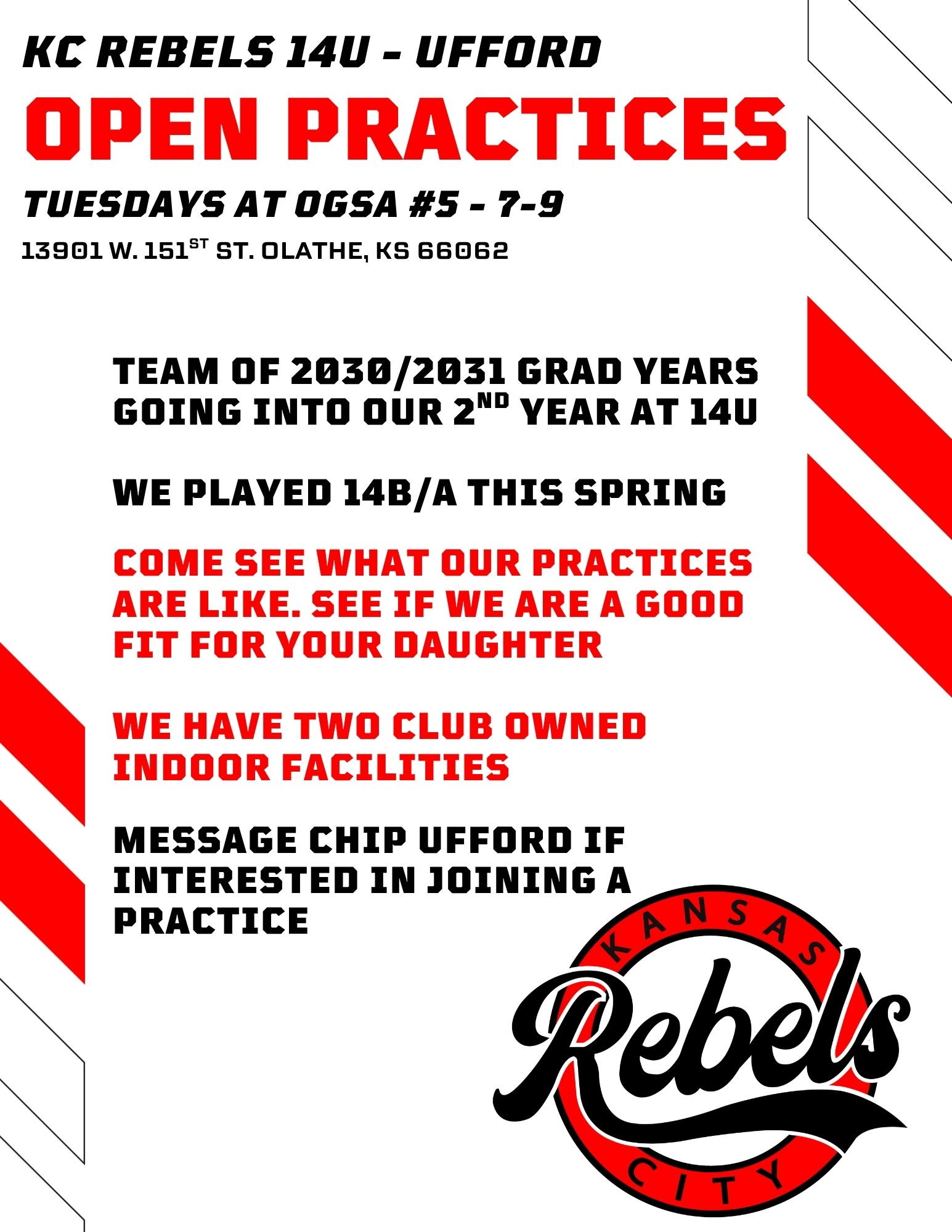 KC Rebels 14 Ufford tryout flyer